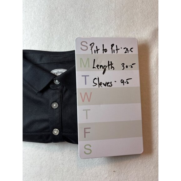 Callaway Mens Polo Shirt L Black Polyester Short Sleeve Golf Apparel - Picture 10 of 11